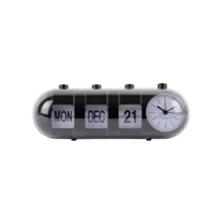 Alarm Clock Retro Tube Calendar Flip Black