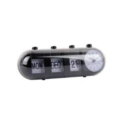Alarm Clock Retro Tube Calendar Flip Black