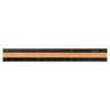 Aluminium and Wood Ruler 15 cm Black / Light Brown