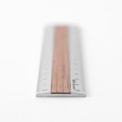 Aluminium and Wood Ruler 15cm Dark Brown