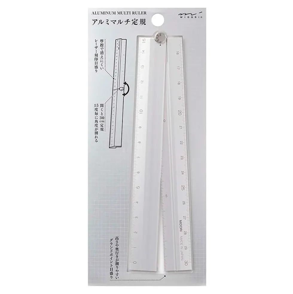 Aluminum Multiple Ruler 30cm Silver