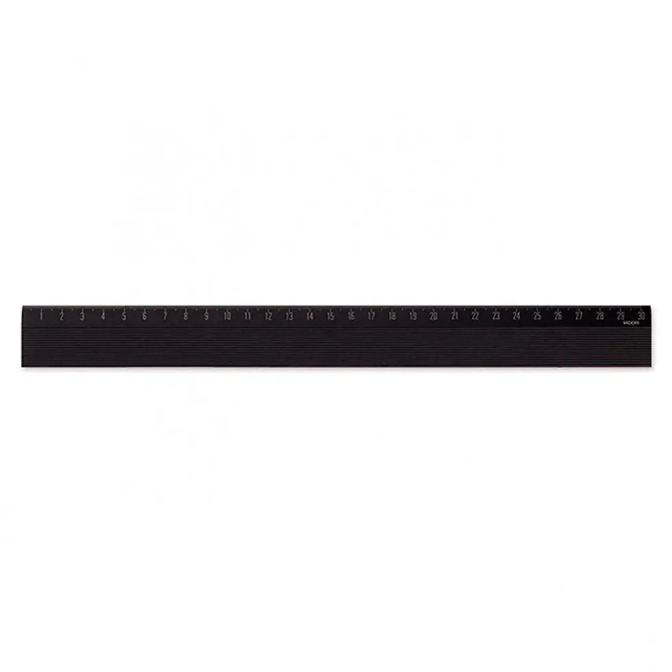 Aluminum ruler 30cm Non-Silp Black