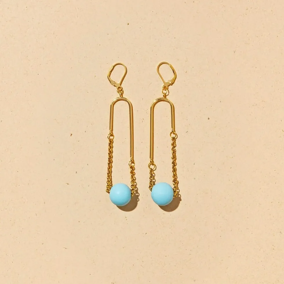 Arc Mono Blue Earrings
