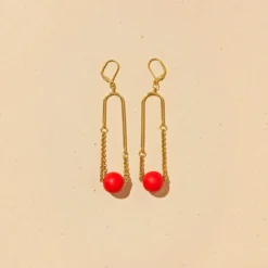Arc Mono Red Earrings