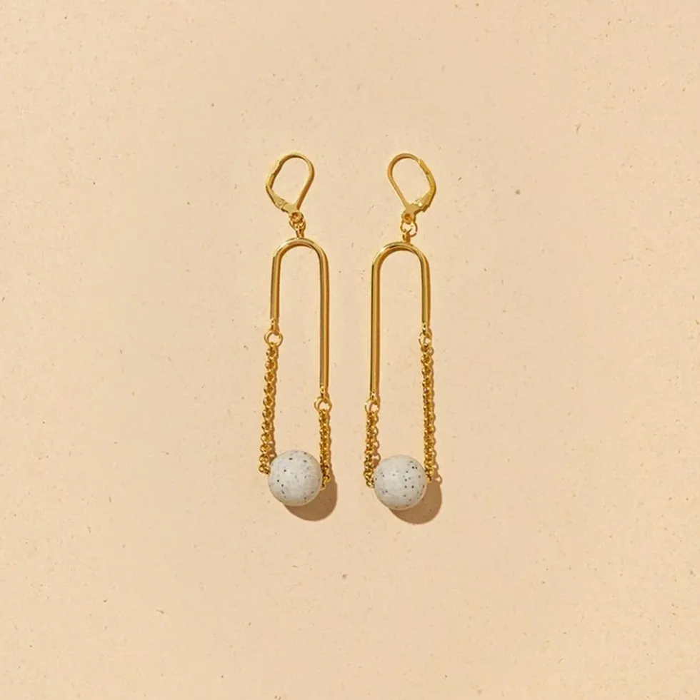 Arc Mono Sand Earrings