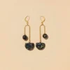 Arc Terrazzo Black Earrings