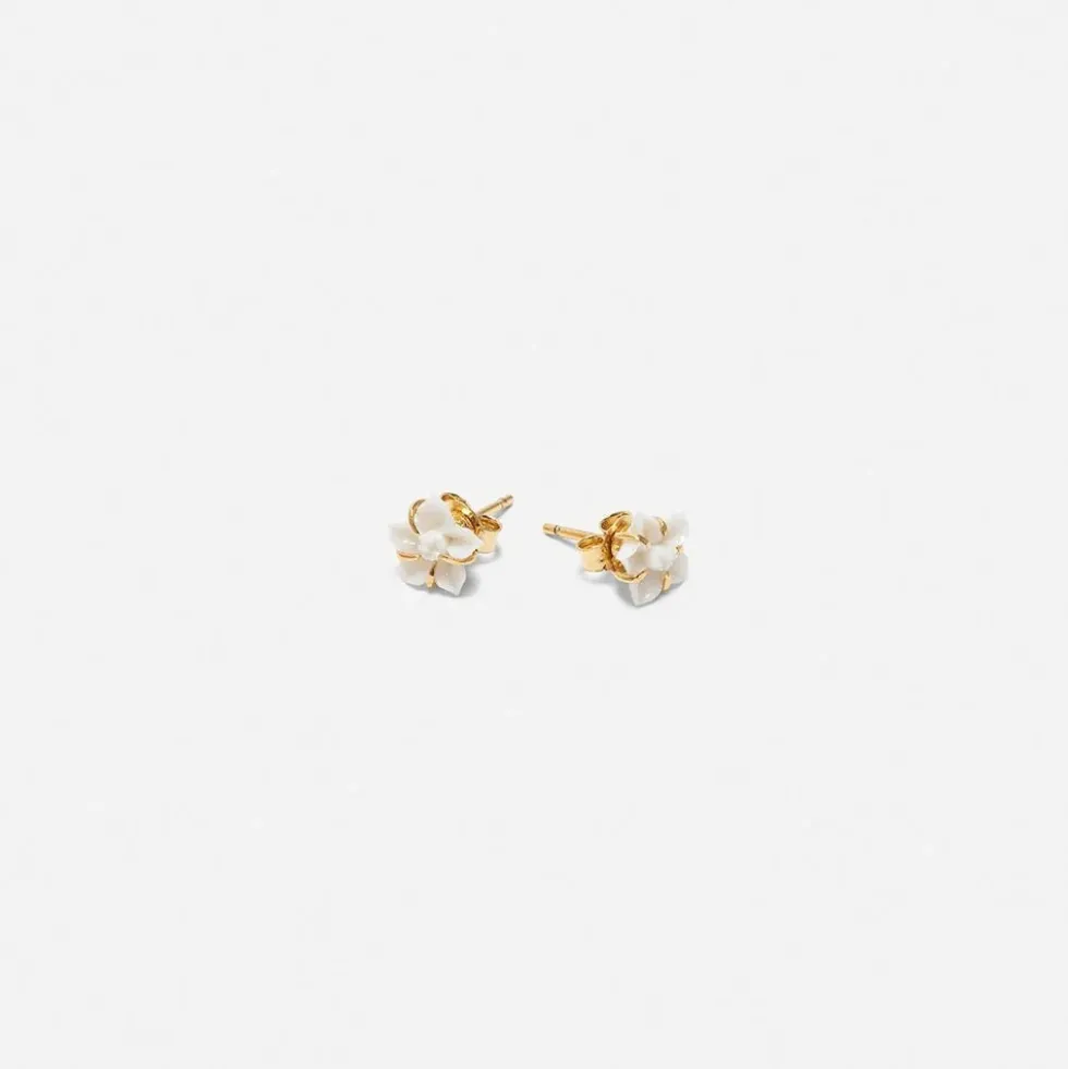 Baby Petunia Earrings White
