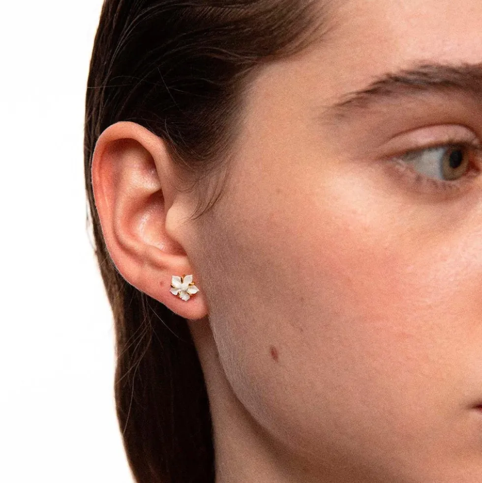 Baby Petunia Earrings White
