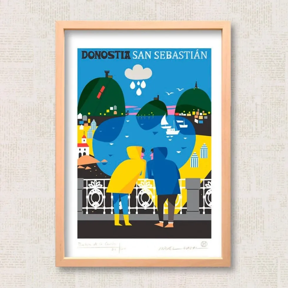 Bahía de la Concha Giclée Print A4