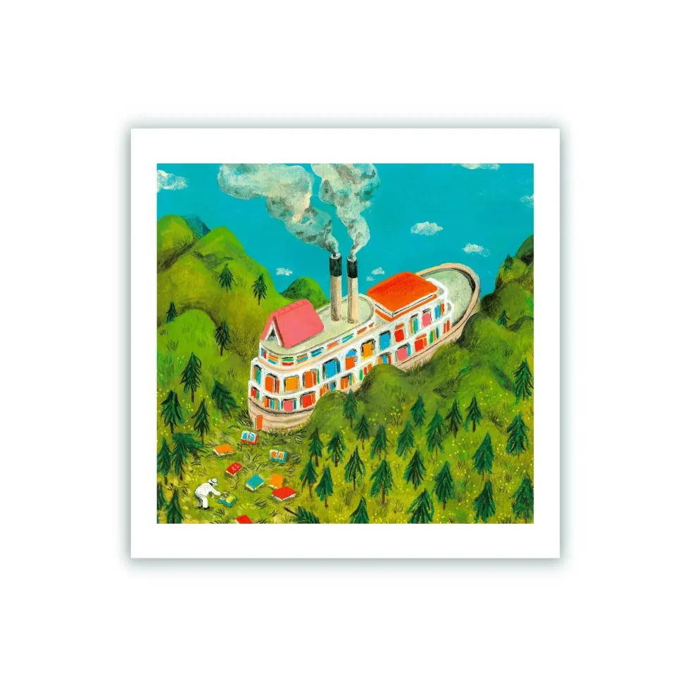 Biblioteca Fitzcarraldo Giclée Print 50 x 50