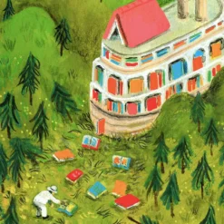 Biblioteca Fitzcarraldo Giclée Print 50 x 50