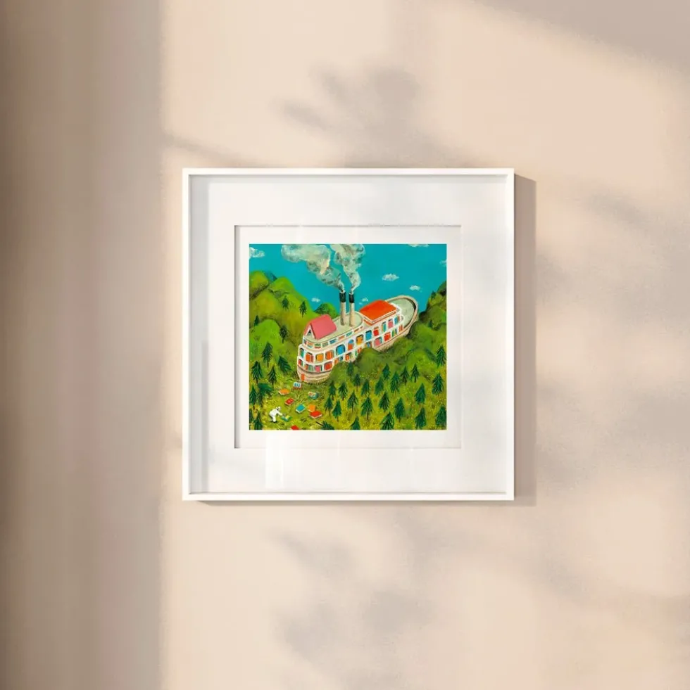 Biblioteca Fitzcarraldo Giclée Print 50 x 50