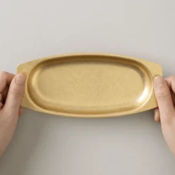 Brass Oval High Tray Solid