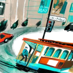 Cablecar San Francisco Giclée Print 47,39x100
