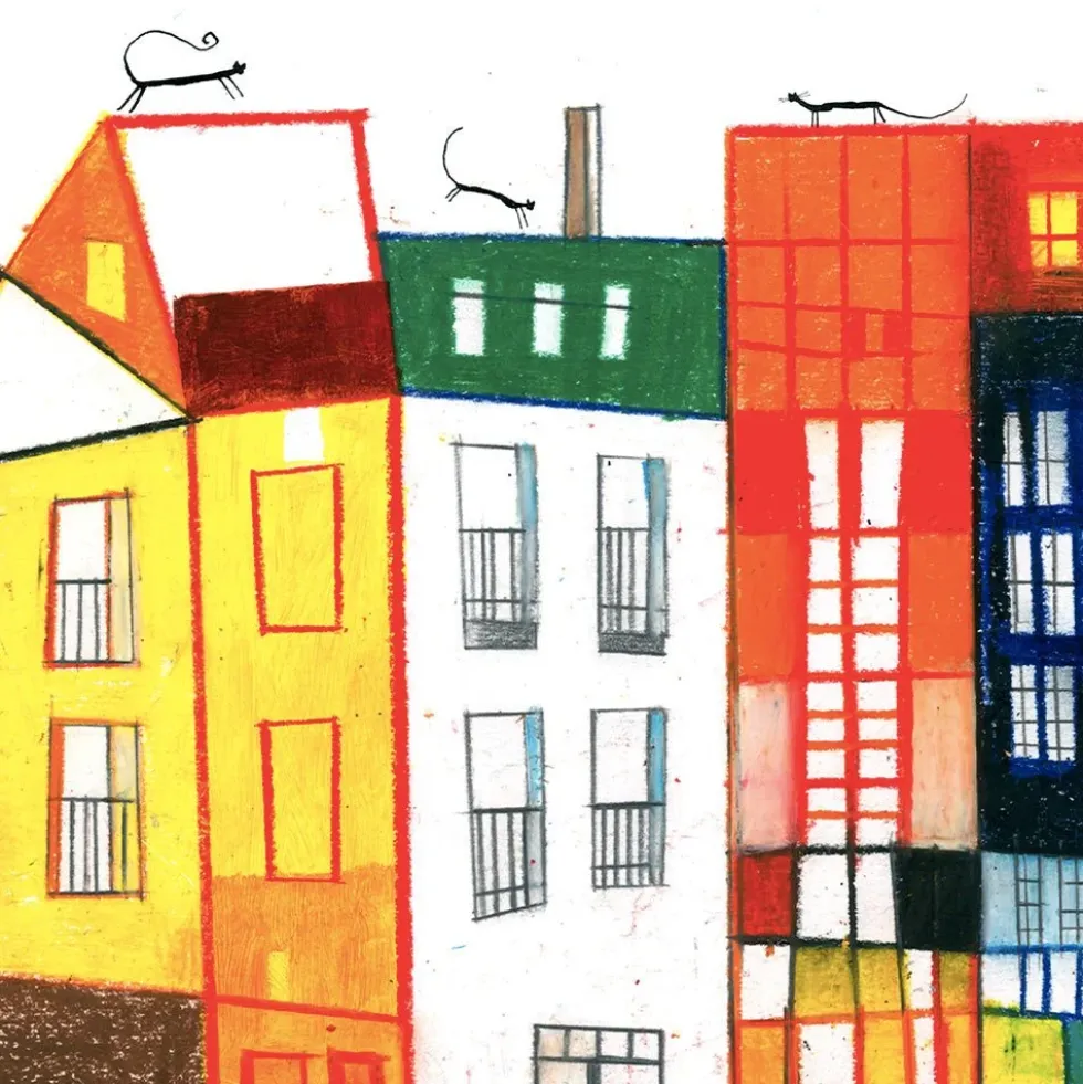 Casas de Colores Giclée Print