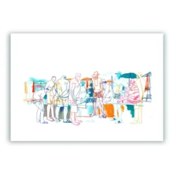Chess Game On The Beach Giclée Print