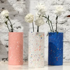 Cylindric Vase - Pink White