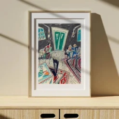 Dinner, Wine and Carpets Giclée Print A4