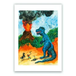 DinoWestern - TRex Giclée Print A4