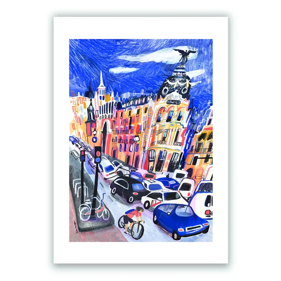 Edificio Metrópolis Blue Giclée Print