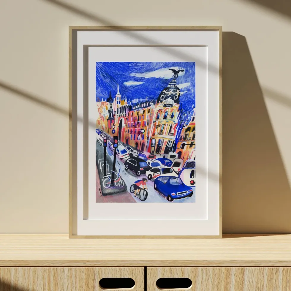 Edificio Metrópolis Blue Giclée Print