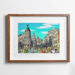 El Capitán Haddock Visita Madrid Giclée Print A4