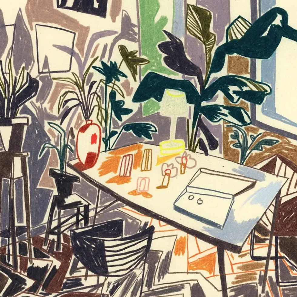 Evening at Studio Giclée Print A4