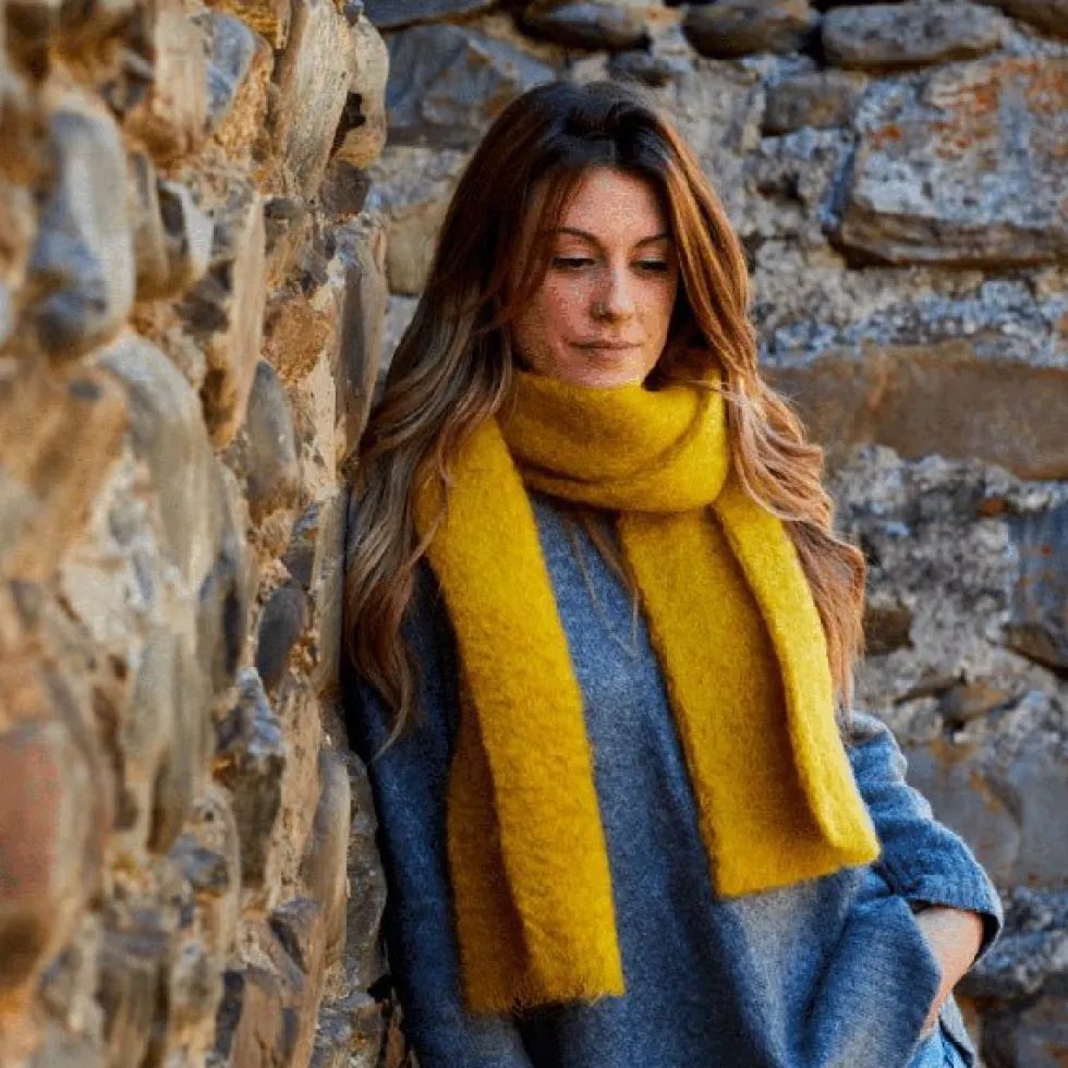 Foulard Mohair Mustard 793 18x170