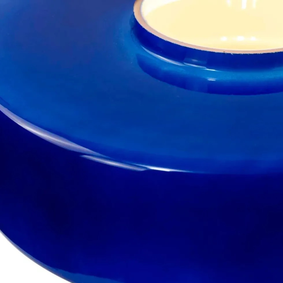 Foza Table Lamp with Colored Glass and Retro Style - Blue