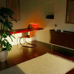 Foza Table Lamp with Colored Glass and Retro Style - Orange