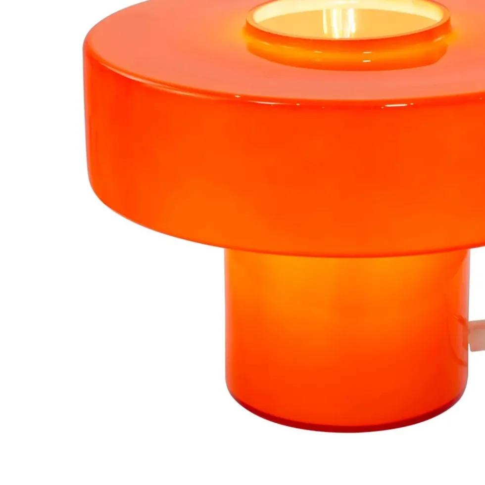 Foza Table Lamp with Colored Glass and Retro Style - Orange