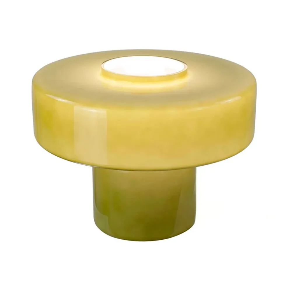 Foza Table Lamp with Colored Glass and Retro Style - Green