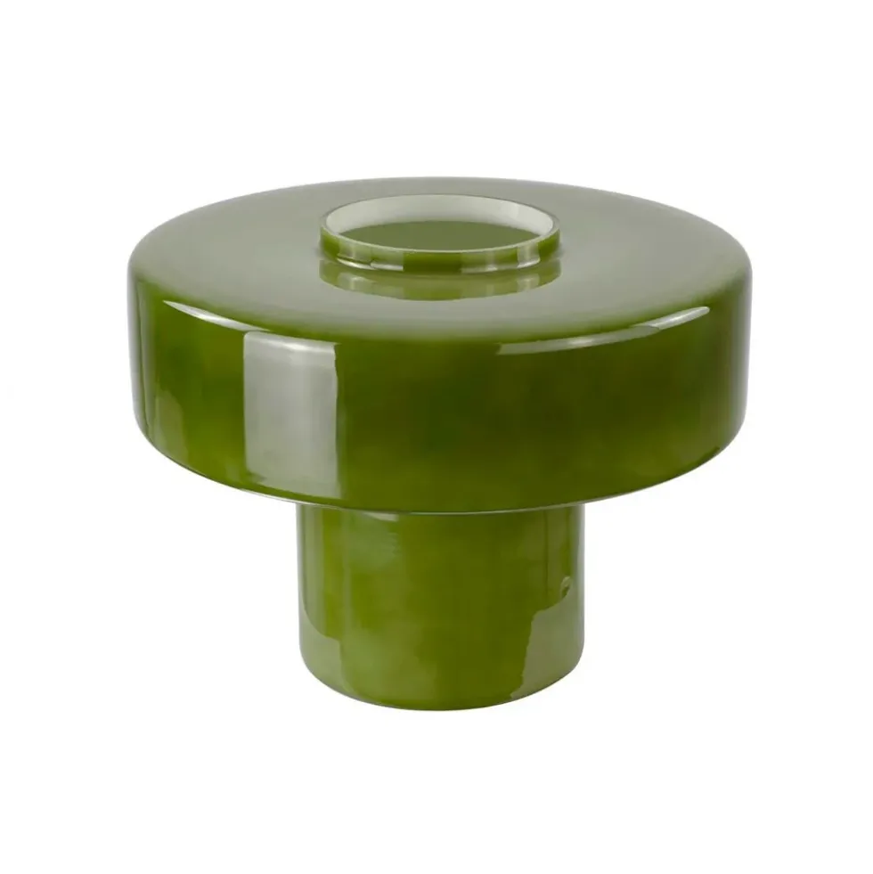 Foza Table Lamp with Colored Glass and Retro Style - Green