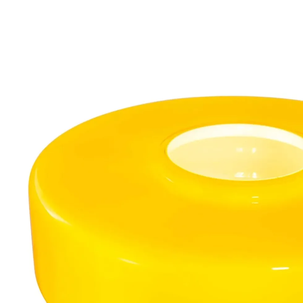 Foza Table Lamp with Colored Glass and Retro Style - Yellow