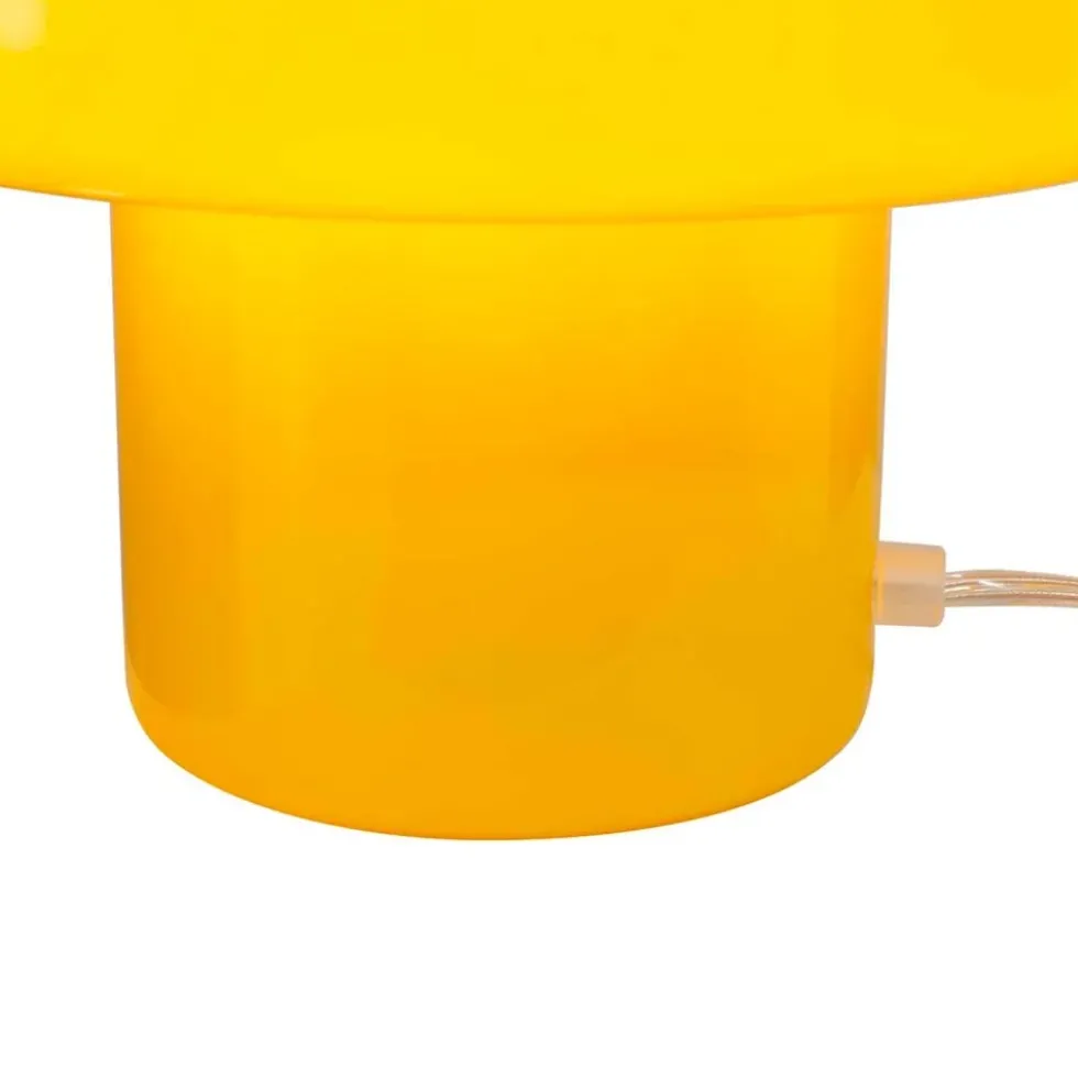 Foza Table Lamp with Colored Glass and Retro Style - Yellow