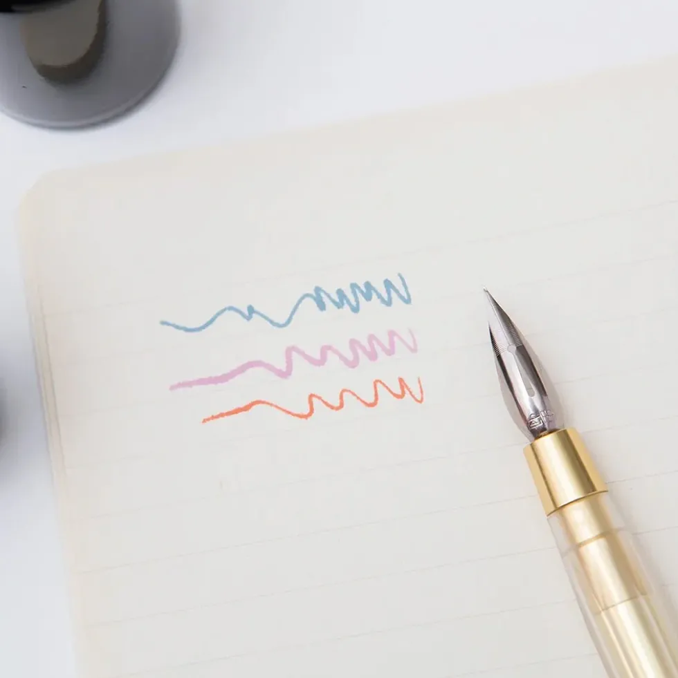 Glamour Evolve Elemental Dip Pen Brass Gold