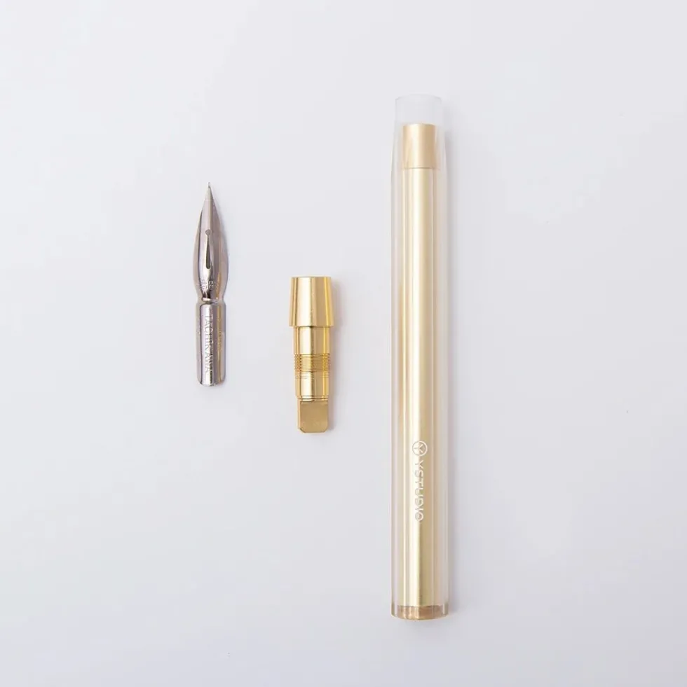 Glamour Evolve Elemental Dip Pen Brass Gold