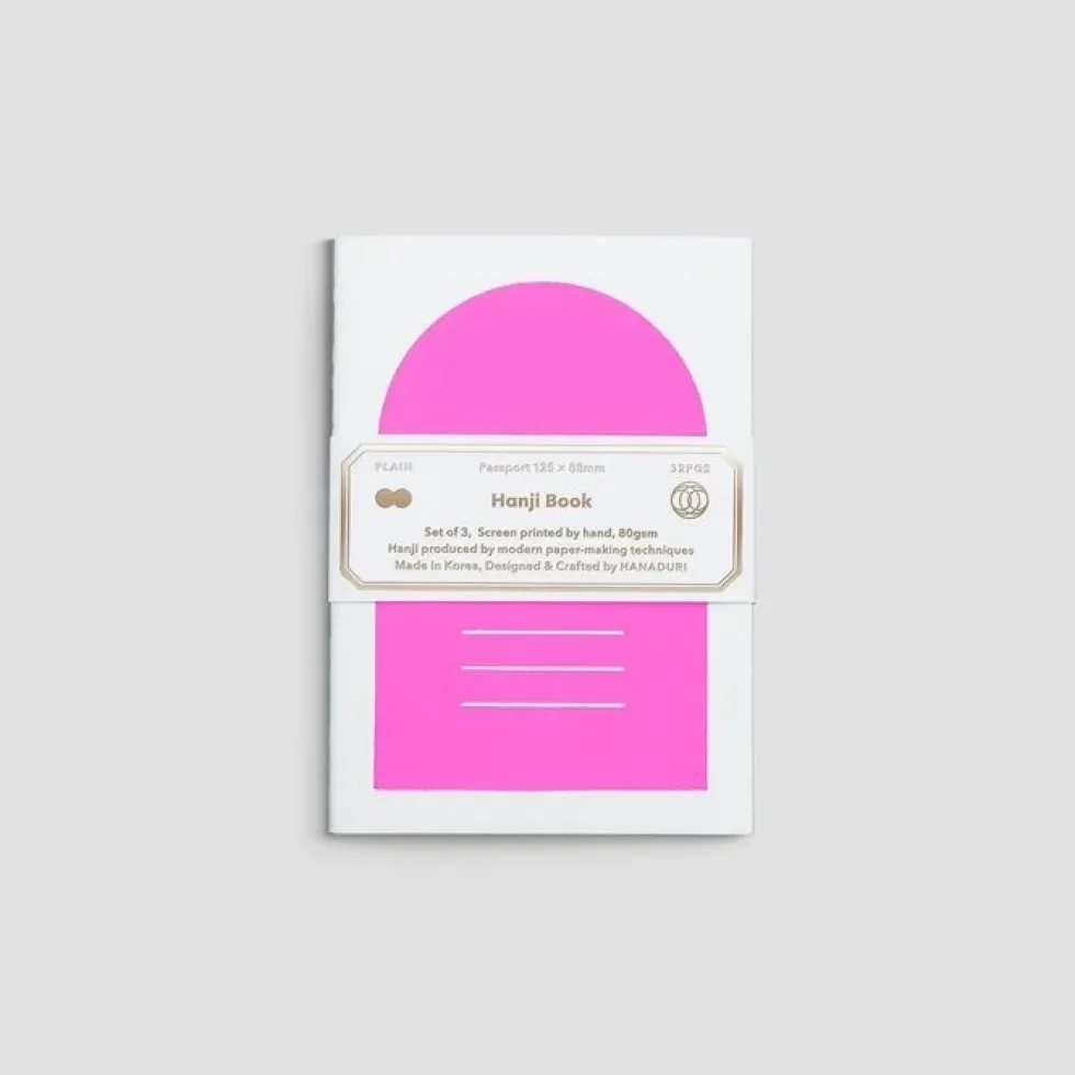 Hanji Book Passport 3pcs/set Neon Pink