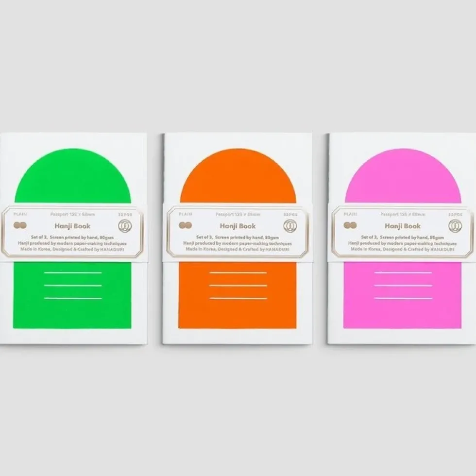 Hanji Book Passport 3pcs/set Neon Pink