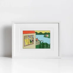 Interior with Views Giclée Print A4