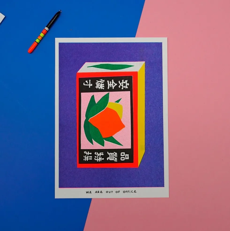 Japanese box of matches Risograph