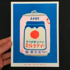 Japanese Milk Tea Can Risograph