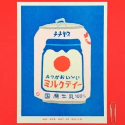 Japanese Milk Tea Can Risograph