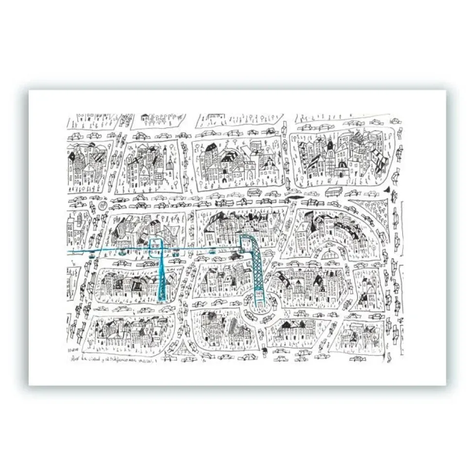 La Ciudad y El Teleférico Giclée Print A3