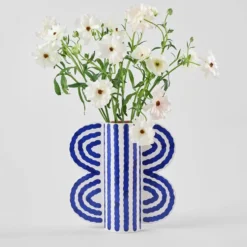 Large Butterfly Vase Blue
