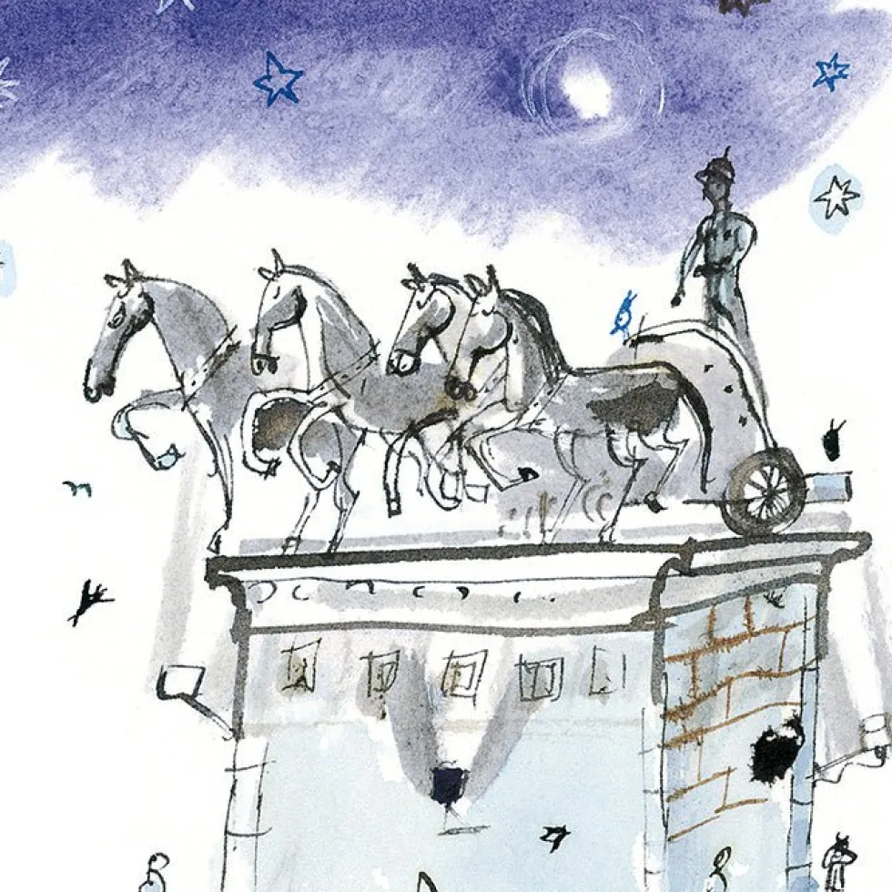 Las Cuadrigas de la Calle Alcalá Giclée Print