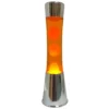 Lava Lamp with Chrome Base, Orange Liquid, and Orange Lava