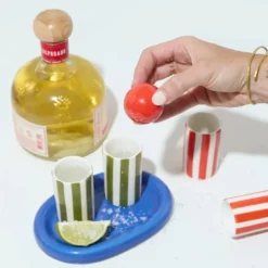 Lily Mae Ceramic Tequila Shot Glass Set - Poppy / Lilac