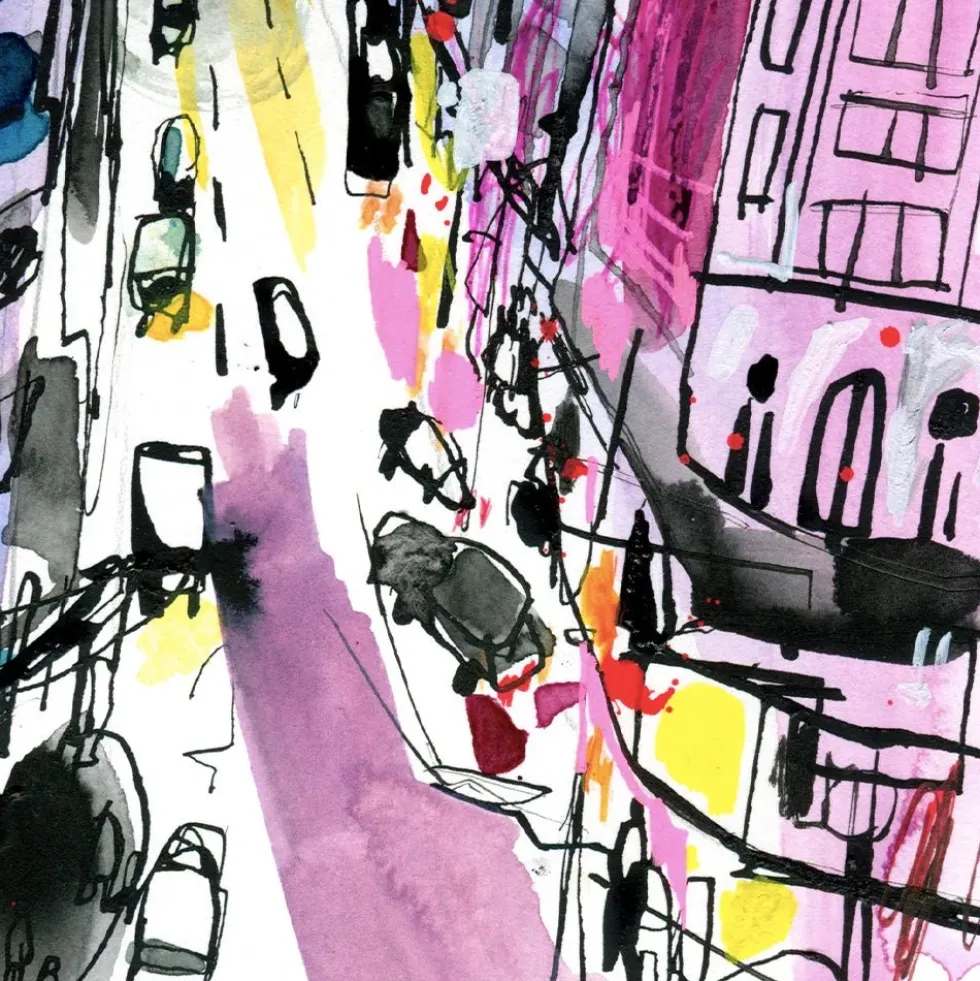 Madrid Callao Atardecer Giclée Print