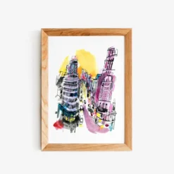 Madrid Callao Atardecer Giclée Print